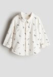 Patterned Cotton Shirt - White