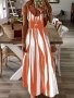 Two Tone V Neck Cami Dress Vacation Style Sleeveless Loose Cami Dress For Spring & Summer Women's Clothing