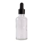 50ML Clear Glass Aromatherapy Bottle With Pipette - Matt Black 18 89