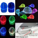 1PC LED Glowing Cap Luminous Baseball Hat 7 Colors Glow Hat USB Charging Light Up Caps Different Changing Modes Cool Glowing Hat