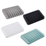 12PCS Self Draining Soap Dishes For Bathroom White Gray Black Green