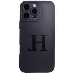 Phone Case With Initial H And Pro Camera Compatible With Iphone 16 Pro - Matte Black