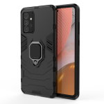 Galaxy A72 Shockproof Black Panther Magnetic Ring Stand Cover