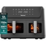 Hisense 12L 1700W Dual Control Air Fryer With Visible Window- Black