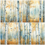 Tear Resistant Deco Print Forest Of Birch Trees