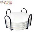 Sublimation Round Ceramic Coasters With Holder Set Of 4