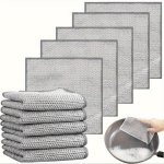 10-PACK Double-sided Silver Dishwashing Towels - Tough Stain Remover Metal Cleaning Pads For Kitchen