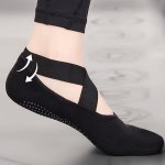 Women's Yoga Socks Non Slip Cross Strap Sports Socks With Extra Grips In Yoga Ballet Barre Pilates