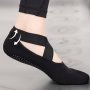 Women's Yoga Socks Non Slip Cross Strap Sports Socks With Extra Grips In Yoga Ballet Barre Pilates