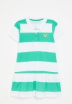 PoP Candy Striped Golf Dress-green & White