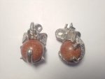 Sunstone goldstone Plated Elephant Pendant F424B