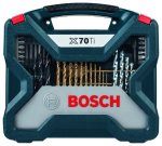 Bosch 70 Piece X-line Drill Bit & Screwdriver Bit Blue Set