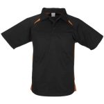 Kids Splice Golf Shirt Black Orange