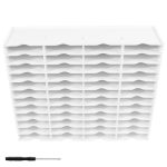 Kouisyy 48 Slots Sturdy Stamp Pad Holder Waterproof Stamp Storager Organizer Space Saving Ink Pad Holder Ink Storage Rack For Ho