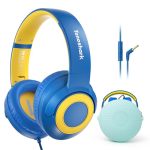 Tonoshark Kids Wired Headphones With Microphone Volume Limited To 85 94DB Earphone For Boys & Girls Foldable 3.5MM Jack Headset