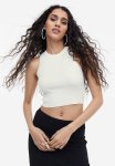 Rib-knit Vest Top - White