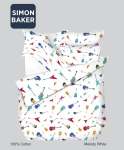 Simon Baker Melody White Cotton Printed Duvet Cover Set Various Size - White Double Std 200CM X 200CM + 2PILLOWCASE 45CM X 70C