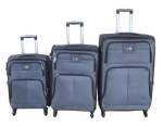 Smte Blue Fabric Luggage Set 3-PIECE Lightweight 360 Spinner Wheels & Lock With Keychain