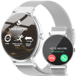 Volkano Ayla Collection Smartwatch With Extra Silicone Strap – Silver
