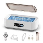 Ultrasonic Jewelry Cleaner 49KHZ Ultrasonic Jewelry Glasses Rings Watch Bands Cleaner 3 Modes With Digital Timer 22OZ 650ML 304