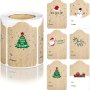 300pcs/roll Christmas Tags Christmas Santa Claus Stickers Self-Adhesive Tags Christmas Festival Birthday Holiday Gift Decor