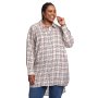 Donnay Plus Size Longer Length Check Shirt - Stone