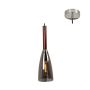 Eurolux - Pendant Dark Wood/smokey Glass - 100MM