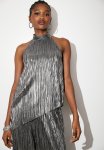 Co-ord Plisse Grown On Neck Shell - Silver