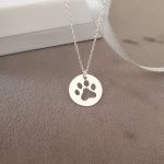 Mendy 925 Sterling Silver Paw Print Necklace 14X14MM On 45CM Chain