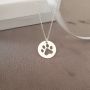 Mendy 925 Sterling Silver Paw Print Necklace 14X14MM On 45CM Chain