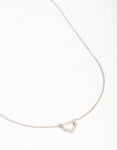 Silver Cubic Zirconia Heart Necklace