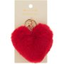 Clicks Essentials Fluffy Heart Keyring Red