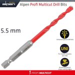 Alpen Profi Multicut Drill Bit 5.5 Mm Hex Shank ALP272055