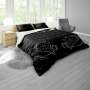 Protea Line Art On Black By Fifo Duvet Cover Set Double