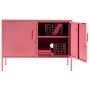 Steel Swing Door Tv Stand Lowdown Storage Cabinet - Raspberry Pink