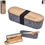 Byoga Recycled Pet Felt & Bamboo Stationery Case