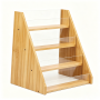 4-TIER Bamboo & Acrylic Greeting Card Display Stand