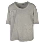 Shimmer Pearl Diamante Heart Top - Grey L xl