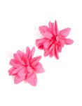 Goldair Gold Pink Fabric Flower Petal Earrings