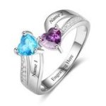 CRI103266 - 925 Sterling Silver Personalized Birthstones Ring