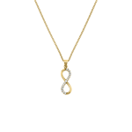 Yellow Gold Cubic Zirconia Infinity Pendant On Chain