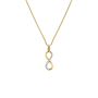 Yellow Gold Cubic Zirconia Infinity Pendant On Chain