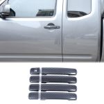 Car Exterior Door Handle Cover Compatible With Nissan Frontier 2005-2017 Abs Carbon Fiber Pattern Outside Door Handle Trim Strip