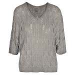 Overdyed Lace Knit Top - Grey Free