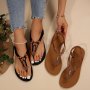 Women's Boho Beaded Thong Sandals Lightweight Flat Slip On Vacation Shoes Summer Beach Shoes