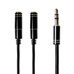 GIZZU 3-POLE Audio Splitter Cable - BLACK-GAP35M2F