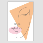 Lovers Modern Line Art Print On Canvas 600 X 900 2
