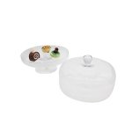 26CM Glass Cake Stand With Dome SGN567
