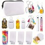 23pcs Sublimation Blanks Sublimation Gift Bag Blanks Sublimation Blanks Products Set Sublimation Makeup Bag Sublimation Slim Can Coozie Blanks Sublimation Cup Coasters Blank Keychain