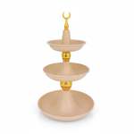 3 Tier Cake Stand Cream & Gold